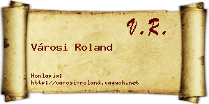 Városi Roland névjegykártya